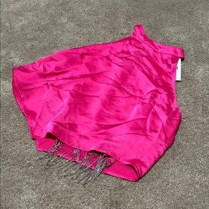 Buckle Hot Pink Satin Tank Top